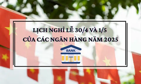 Lịch nghỉ lễ 30/4 và 1/5 của các ngân hàng năm 2025