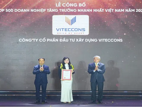 Viteccons lọt Top 500 Doanh nghiệp tăng trưởng nhanh nhất Việt Nam năm 2025